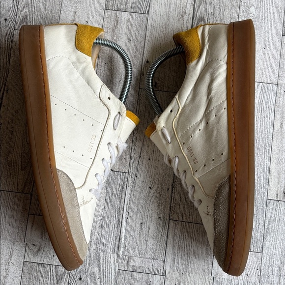 Sam Edelman Josi Sneakers White cream Gold Leather‎ tailgate shoes women’s 9 - Picture 5 of 9